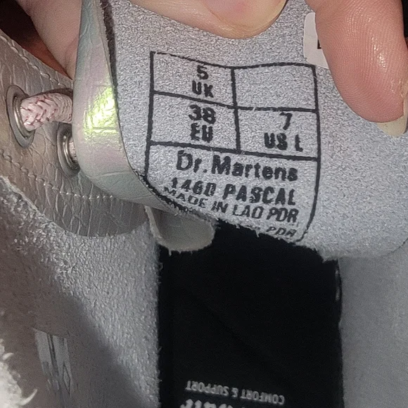 Dr Martens Iridescent Croc Pattern Pascal 1460 Lace Up Boots - Picture 9 of 14